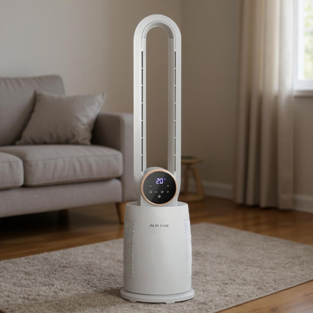 Ventilateur Tour Silencieux Design Sans Pales avec Télécommande – 120° d’Oscillation et Purificateur d’Air