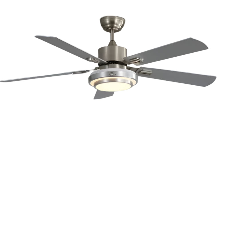 Ventilateur de plafond LED - en Acier Inoxydable avec 5 pales et Télécommande