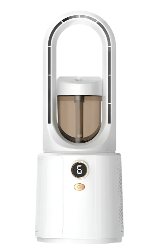 Ventilateur Sans Pale Moderne Silencieux avec Brumisation et Éclairage de Nuit
